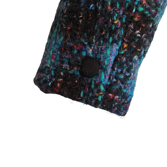 Vintage Cropped Tweed Jacket Ann Taylor Jewel Plaid Jacket Tweed Vivid - Picture 7 of 11